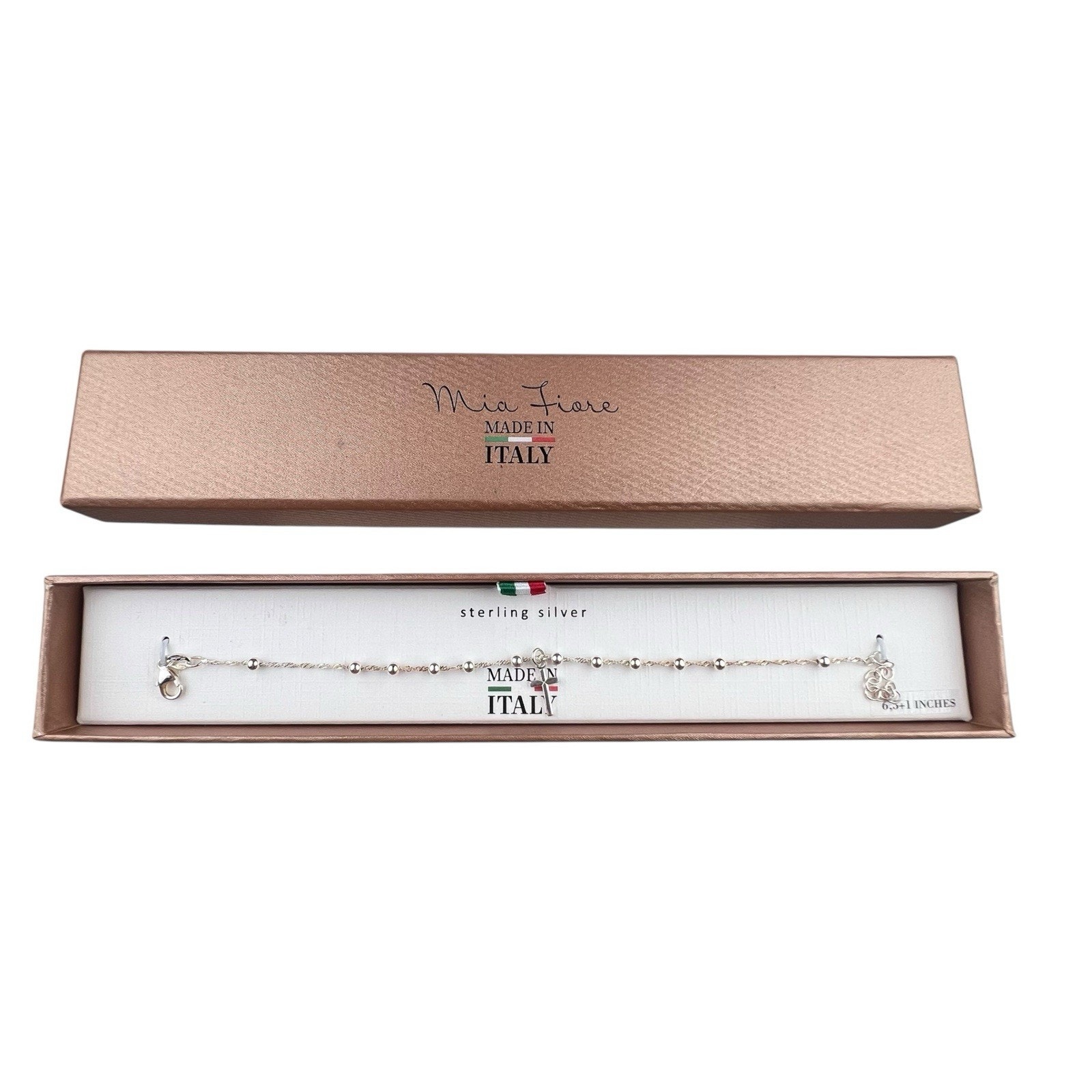 Mia Fiore Sterling Silver Bracelet Italy Cross 6.5